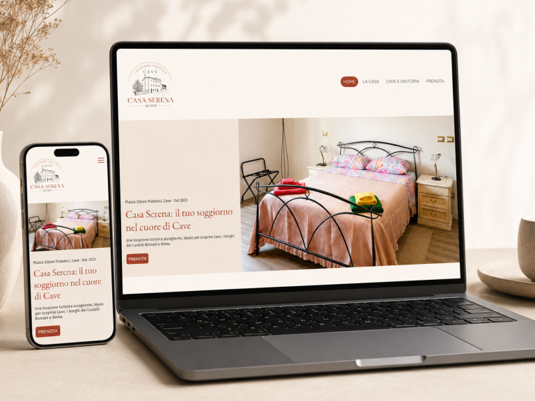 Homepage del sito Casa Serena Cave